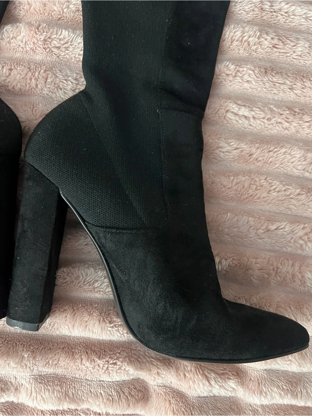 Women's Black Over-the-Knee Heeled Boots